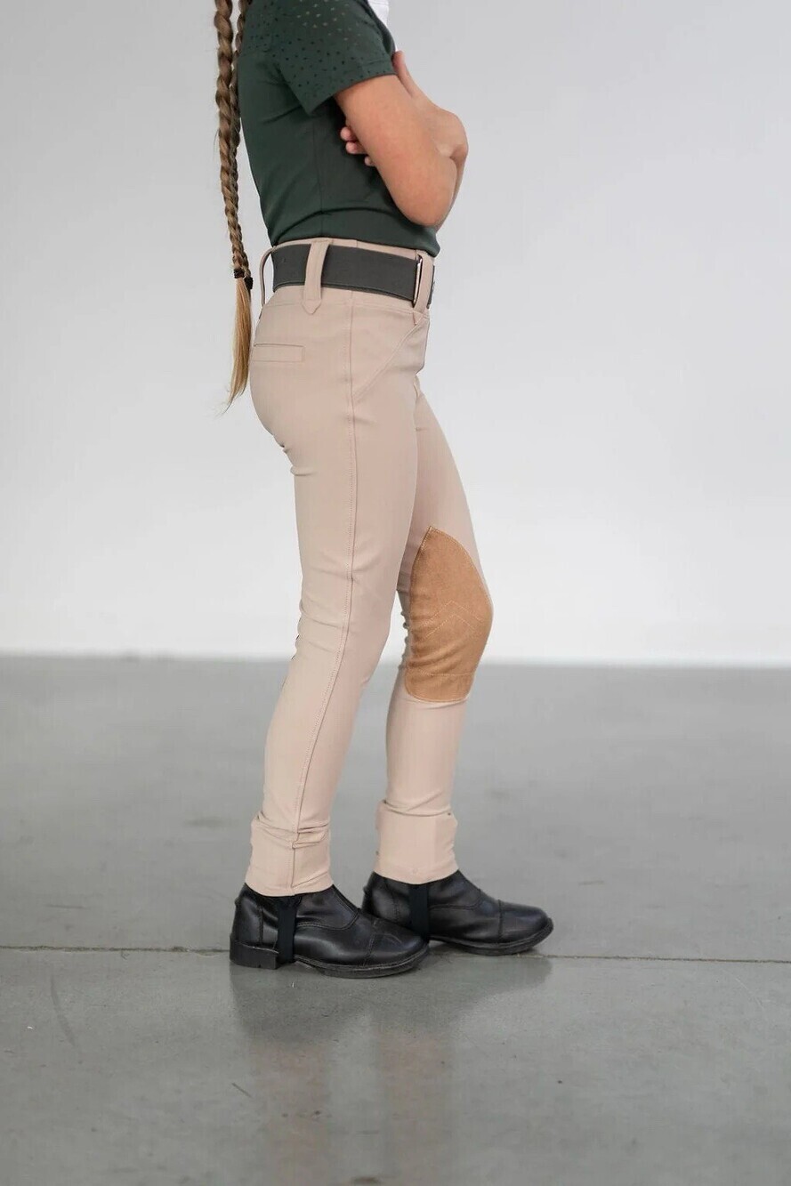 Free Ride Equestrian NEW Children's Lux Breeches In Beige Size 4-5 Kids Horse‎